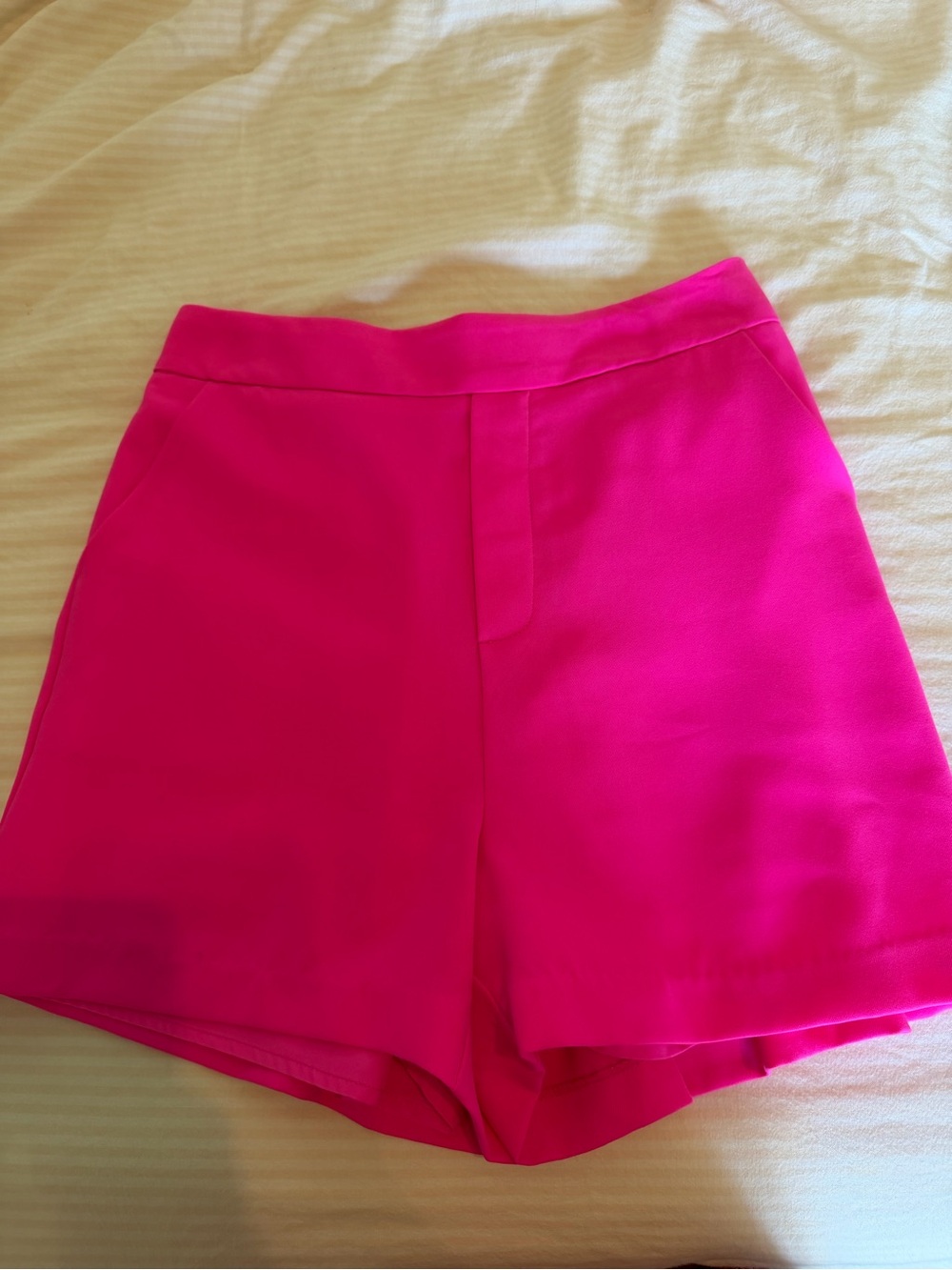 Skies Are Blue Fuchsia High-Waist Dress Shorts